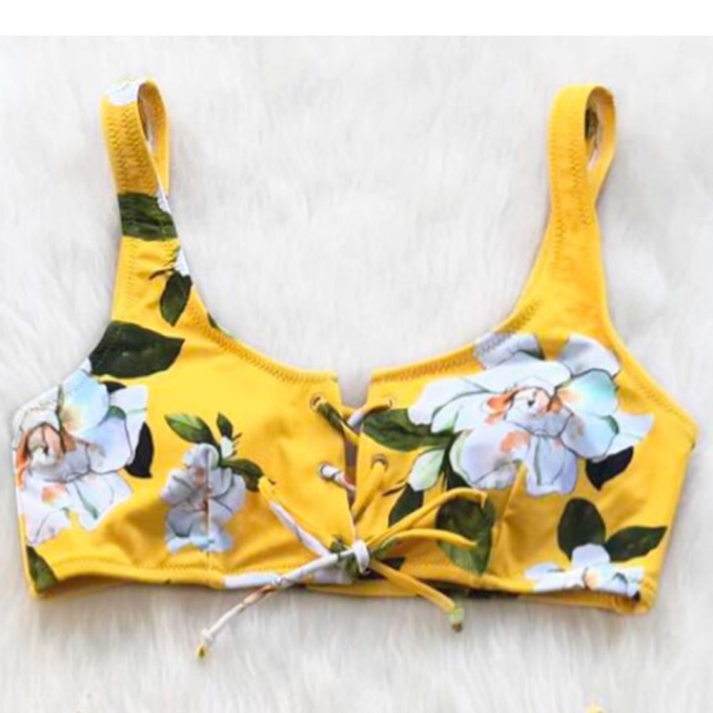 Cupshe Yellow Bikini Top